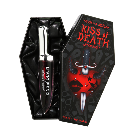 Kiss of death blood lip stains bloody vampire lips fake blood blood stain alt makeup goth makeup vampire makeup lip casket knife makeup weapon makeup lipstick casket coffin lip coffin