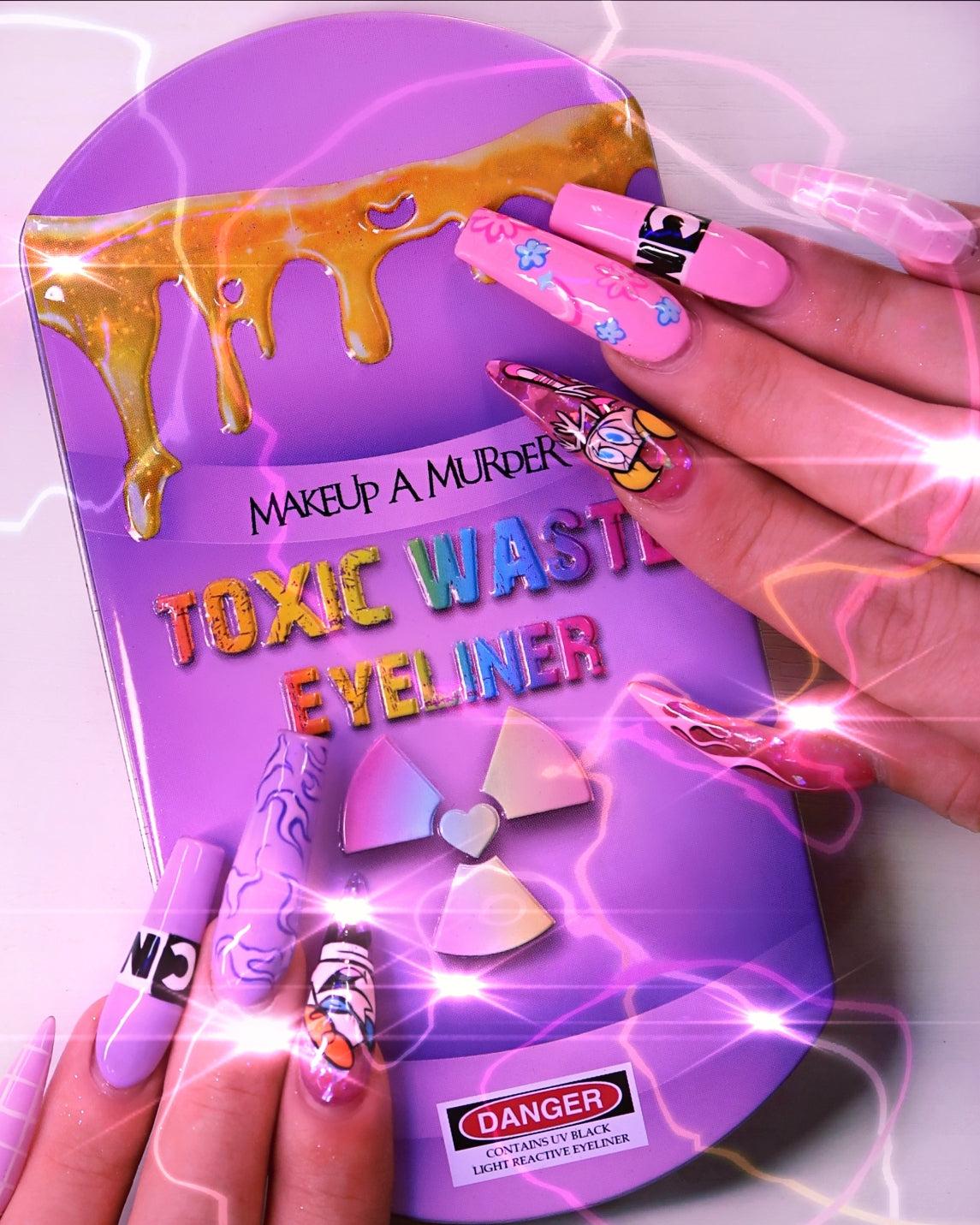 TOXIC WASTE GRAPHIC EYELINER PIGMENTED WATER ACTIVATED HYDRO EYELINER PAINT POD PASTEL UV NEON PIGMENT