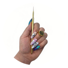 Load image into Gallery viewer, SKETCH ARTIST EYELINER BRUSH GRAPHIC LINER NEON MAKEUP NEON PIGMENT METAL HANDLE WEIGHTED BRUSH EASY GRIP FINE DETAIL DETAILER GOLD ARTIST PRO BRUSH PROFESSIONAL  Edit alt text